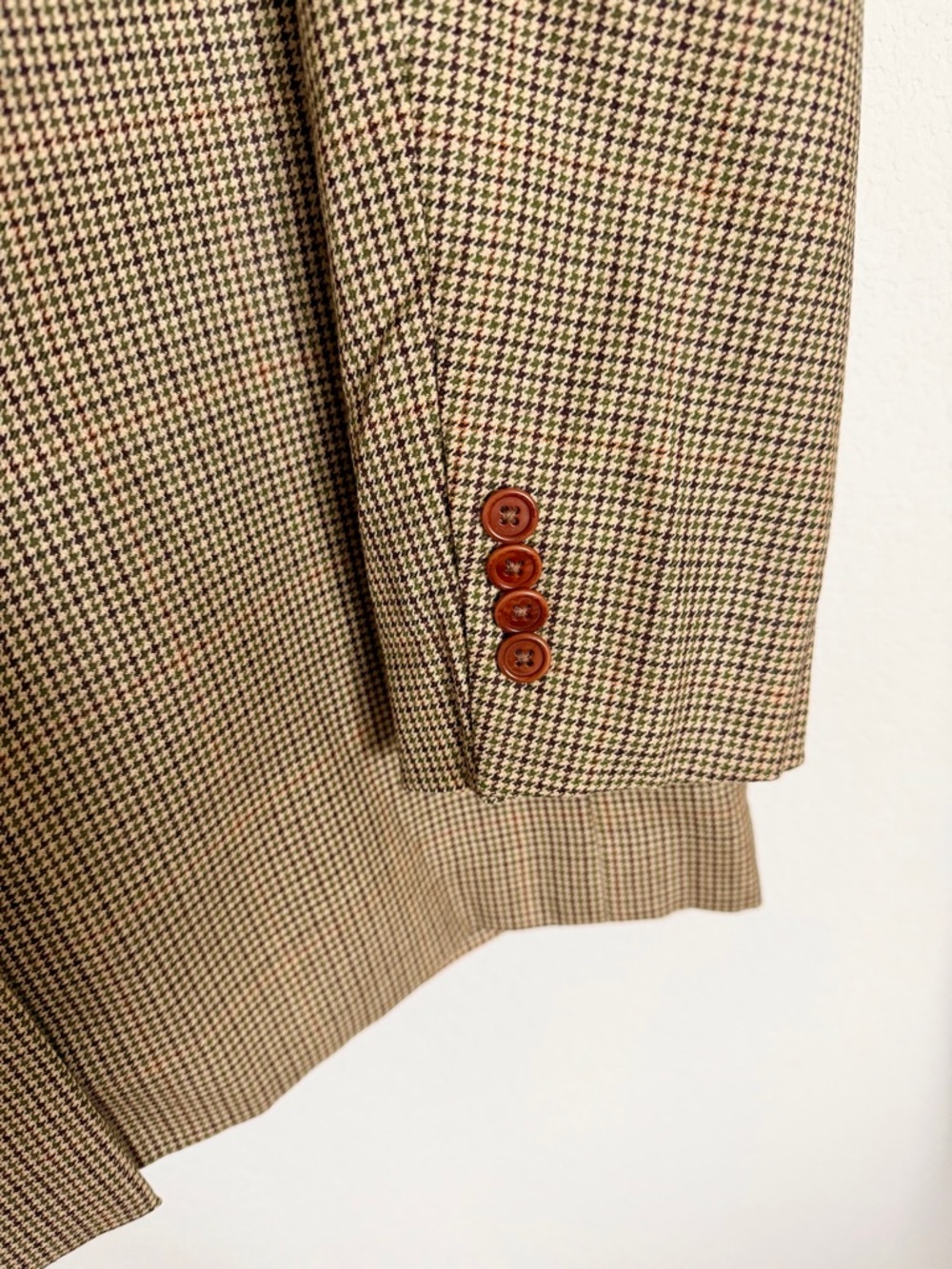 Brooks Brothers Blazer Mens Size 44L Brown Gingham Houndstooth Sports Coat Italy - Picture 7 of 15